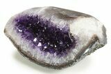 Brilliant Deep-Purple Amethyst Geode with Calcite - Uruguay #342731-2